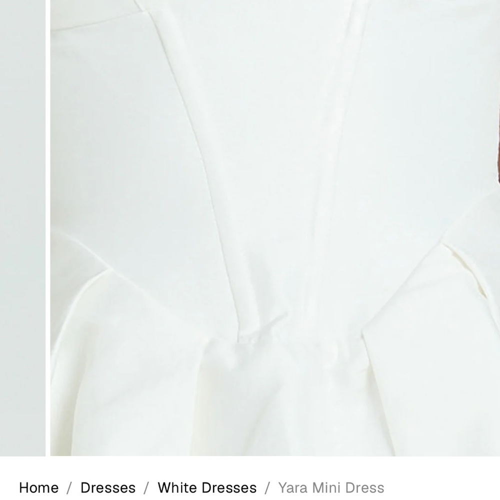 Showpo Yara White Plunge corset front V waist Fit & Flare Mini Dress size 6 NEW - Picture 6 of 16